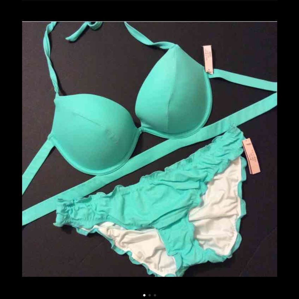 NWT VS 34DD,36D BANDED BIKINI SEAFOAM RIPUFF,ED